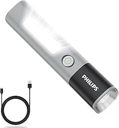 Philips Portable Torch with Camping Light, 200LM LED Flashlight Rechargeable, 4 Lighting Mode, 150M Coverage, Anti-Drop Handheld Flash light for Indoor, Outdoor, Camping, Hiking, Emergency Light - Amazon.ae Price Tracker