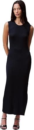 Calvin Klein womens Viscose Ribbed Maxi Dress Dress on Amazon.ae - Price Tracker