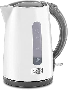 BLACK+DECKER Cordless Electric Kettle, 2200W, 1.7L Capacity, Quick Boiling, Lightweight Design, 360° Swivel Base, Auto Shut-Off, Boil-Dry Protection, Concealed Heating Plate, White - JC70-B5 - Best Deal Finder