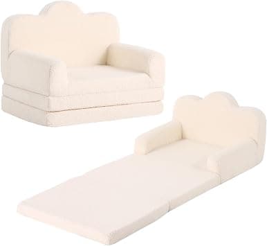Tiita Kids Sofa, Foldable Nursery Toddler Couch, Childrens Couch With Carry Handle, Portable Foam Sofa Lightweight Chair For Playroom, Dorm Room, Small Space, Beige على Amazon.ae - متتبع الأسعار