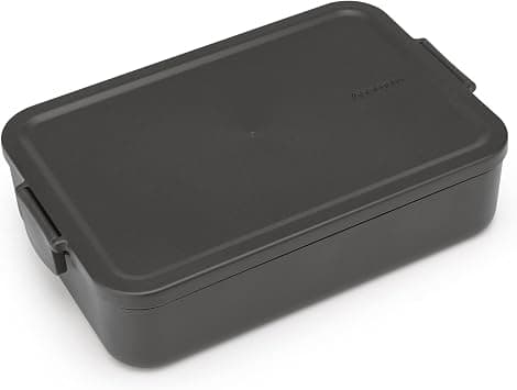 Brabantia - Make & Take Lunch Box - Large Volume (2L) - BPA-Free - Lid with Clips - Suitable for Freezer - Dishwasher & Microwave Safe - Dark Grey - 25.5 x 16.7 x 6 cm on Amazon.ae - Price Tracker