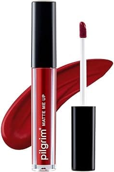 Pilgrim Liquid Matte Lipstick - The Red Stiletto | Lipstick for Women with Hyaluronic Acid & Spanish Squalane | Transferproof, Long Lasting & Non Drying with Hydrating Ingredients 3gms - Best Deal Finder