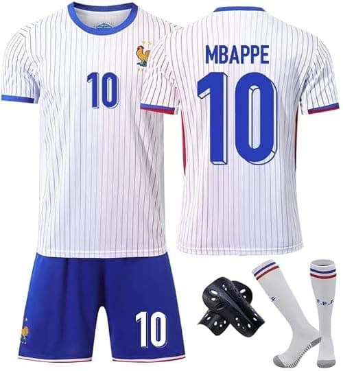 France 2024 Season Eu Cup Away MBAPPE # 10 Official Replica Jersey Kit - Men's, Youth & Kids Soccer Training Set (T-Shirt, Shorts, Socks Combo) - Breathable Football Sports Outfit - AW on Amazon.ae - Price Tracker