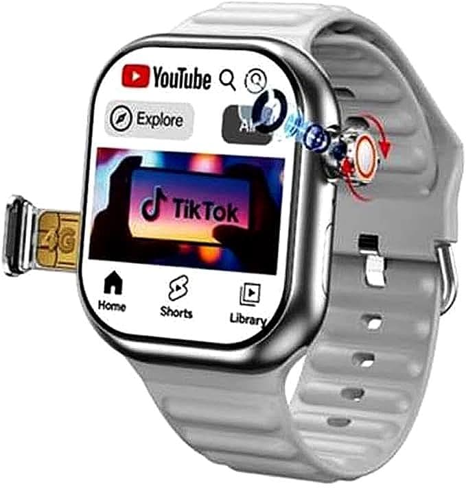 ST12 Smart Watch 2.2'' Full Touch Screen - 4G LTE SIM Call Support, Bluetooth Calling, 3 Changeable Straps + Wireless Charger - Fitness Tracker for Men & Women (Multi-Color) on Amazon.ae - Price Tracker