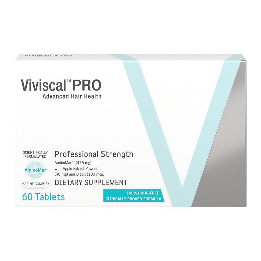 Viviscal PRO Hair Growth Supplement for Men & Women Supports Thinning Hair, Promotes Thickness & Fullness with Marine Complex, Iron, Zinc & Vitamin C, 60 Tablets (Packaging May Vary) on Amazon.ae - Price Tracker