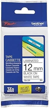 Brother Tze-231 Black On White Label Tape, 12 Mm Size on Amazon.ae - Price Tracker