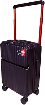 Swiss Case 20 Inch Carry On Luggage, Hardside Luggage, Built-In lock, Carry on Suitcase, with Cup Holder & USB Port, Airline Approved Hard Shell Suitcase with Wheels, SY0016 Black on Amazon.ae - Price Tracker
