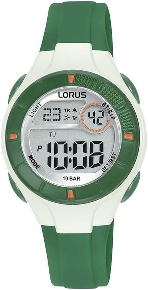 LORUS Children's Digital Quartz Watch with Silicone Strap, Green/White on Amazon.ae - Price Tracker