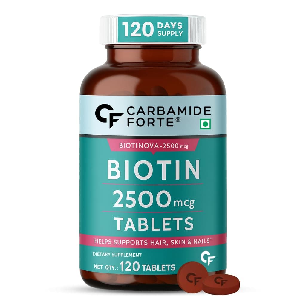Carbamide Forte Biotin 2500mcg for Hair Growth | Biotin Supplement for hair, skin, and nails | Hair Vitamins for Men & Women | 120 Tablets on Amazon.ae - Price Tracker