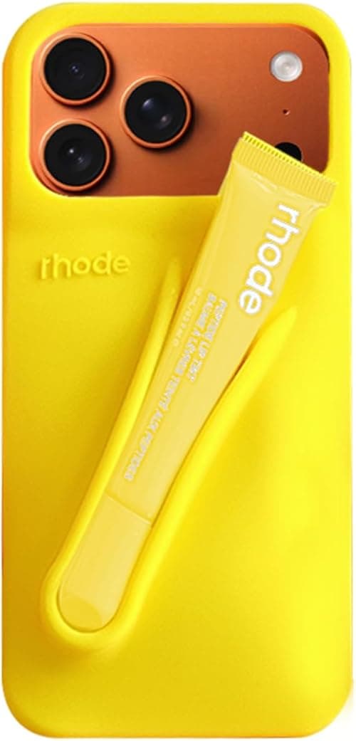 Next Store Luxury Lipstick Series Silicone Phone Case For iPhone 17 Pro 6.3-Inch Shockproof Protective Cover Slim Soft Grip Durable Edges Scratch Resistant Stylish (Yellow) على Amazon.ae - متتبع الأسعار