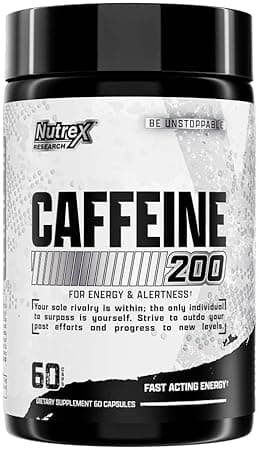 Nutrex Research Caffeine 200 mg Capsules - Energy Booster, Enhances Fat Oxidation, Increases Endurance and Focus, Reduces Fatigue, 60 Count on Amazon.ae - Price Tracker