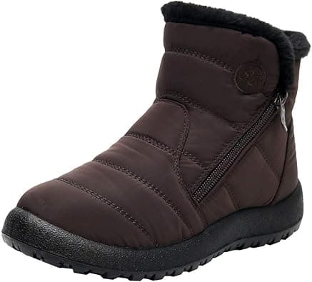 Women Solid Snow Boots Winter Ankle Ladies Flat Bottom Fashion Zipper Short Bootie Waterproof Footwear Warm Shoes على Amazon.ae - متتبع الأسعار