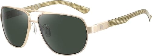 DUCO Aviator Sunglasses For Men Polarized Sunglasses Men UV Protection Carbon Fiber Temple Mens Sun glasses For Driving 3051, Black Frame Grey Lens, common on Amazon - Best Deal Finder