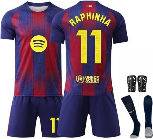 2025/26 Home BAR Football Jersey Kit– RAPHINHA #11 Signature Edition–Soccer Uniform Set with Shorts,Socks & Knee Pads–Athletic Training Gift for Men,Youth & Boys(16–3XL) on Amazon.ae - Price Tracker