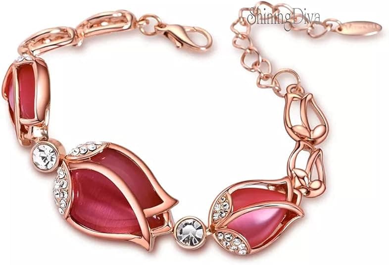 Shining Diva Fashion Latest Stylish Rose Gold Austrian Crystal Bracelet for Women and Girls (11943b), free on Amazon.ae - Price Tracker