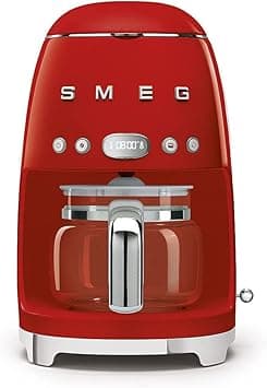 Smeg DCF02RDUK, 50'S Retro Style Drip Filter Coffee Machine, 10 Cup Capacity with Aroma Intensity Function, Water Hardness Adjustment & 1.4 L Tank, Reusable Coffee Filter, Red,1 Year Warranty on Amazon.ae - Price Tracker