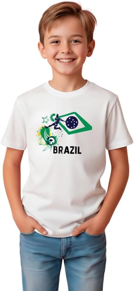 Brazil Football Team World Fans printed T shirts Supporting The Team Football Team Jersey T shirts For Men | Women | Kids to win the cup على Amazon.ae - متتبع الأسعار