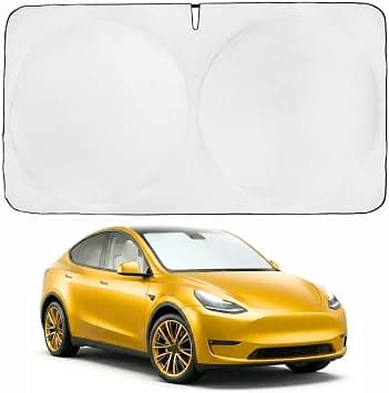 Kinder Fluff Windshield Sunshade for Tesla 3 & Y | Patented Car Sun Protection - Certified 99% UVR Block - Cool Car Interior | Foldable Sun Visor Cover | Automotive Accessories for Summer on Amazon.ae - Price Tracker