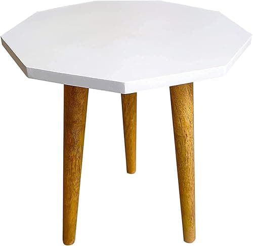 UHUD CRAFTS Beautiful Antique Wooden Fold-able Side Table/End Table/Plant Stand/Stool Living Room Kids Play Furniture Table Round Shape,White,Medium,UC-12 on Amazon.ae - Price Tracker