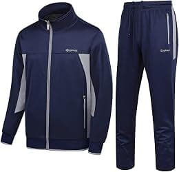 Men's Casual Athletic Tracksuit Long Sleeve Sweatsuit Set Full Zip Running Jacket and Pants 2 Piece Outfits - Best Deal Finder