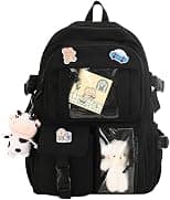 School bag, school bag leisure backpack middle school student laptop backpack, waterproof backpack, suitable as school bag, accessories plush pendant - دليلك لأفضل العروض