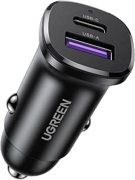 UGREEN Car Charger Fast Charging 30W 2Ports,USB A+USB C Power Car Adapter | 2 Ports for all USB-C/A devices,30W for iPhone 17 Pro/Samsung S26,for all 12-24V Vehicles,Smart safety protection على Amazon.ae - متتبع الأسعار