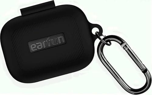 Silicone Case Compatible with EarFun Air Pro 4 Wireless Earbuds, Soft Protective Cover with Keychain (Black) on Amazon.ae - Price Tracker