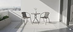 Vital Garden Dining Set 3 Piece Outdoor Furniture Patio Dining Table and Chair Balcony Dinner Table Dinner Chair Poly Rattan Anthracite & Grey - Amazon.ae Price Tracker