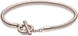 PANDORA Pandora Moments T-Bar Snake Chain PANDORA Rose Charm Bracelet - Best Deal Finder