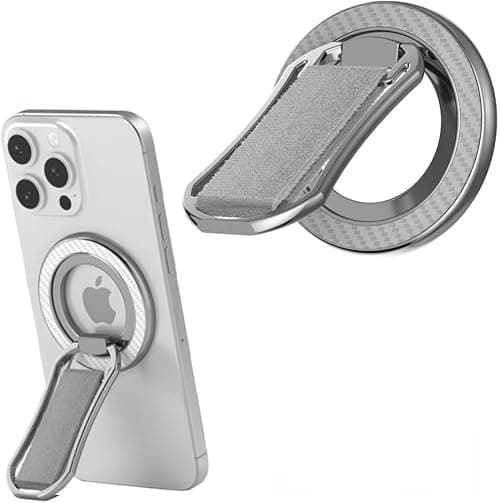 Magnetic Phone Grip with Finger Strap, Removable Ring Holder Kickstand for Magsafe Phones & Android (Grey, Includes 1 Magnet Rings) on Amazon.ae - Price Tracker