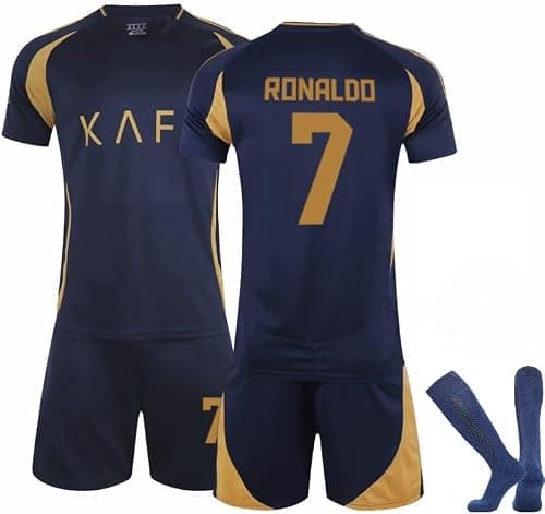 2024/25 Away ANF Football Jersey Kit– RONALDO #7 Special Edition–Soccer Uniform Set with Shorts,Socks&Knee Pads–Athletic Training Gift for Men,Youth&Boys(16–3XL),Dark Blue on Amazon.ae - Price Tracker