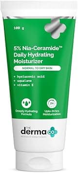 The Derma Co. 5% Nia-Ceramide Daily Hydrating Moisturizer | For Normal to Dry Skin | 24-H Moisturization | 5% Niacinamide, 2% Ceramide | Hyaluronic Acid, Vitamin E & Squalane | Non sticky | 100 g على Amazon.ae - متتبع الأسعار