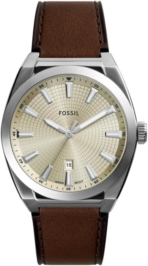 Fossil Men's Analog Quartz Watch with Leather Strap FS6071 on Amazon.ae - Price Tracker