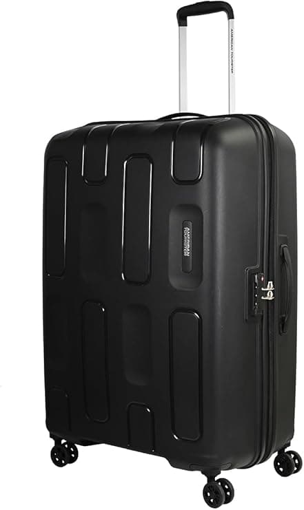 American Tourister Ellipso Suitcase, Check-In Size 79 cm / 29 inch, 4 Spinner Wheels, Hard Top, Polypropylene, Black|Scratch Resistant Texture|Shoe &amp; Laundry Bag|TSA Lock - 3 Years Global Warranty on Amazon.ae - Price Tracker