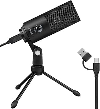 FIFINE USB PC Microphone, Computer Recording Condenser Microphone for Vocal Voice-Over Podcast, Studio Desktop Metal Mic with Gain Knob, Compatible with Mac Windows Zoom, Black Studio Mic-K669B على Amazon.ae - متتبع الأسعار