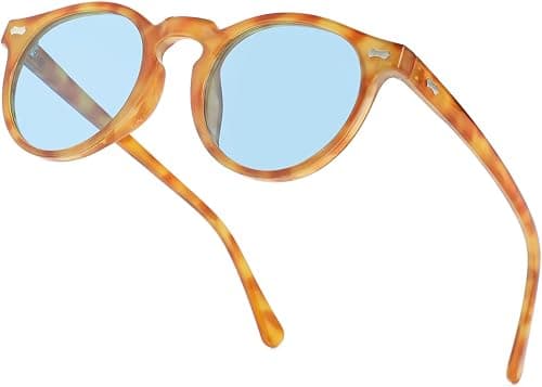 Vintage Polarized Sunglasses for Men Women Round Retro Classic Fashion Eyewear UV400 Protection Sun Glasses على Amazon.ae - متتبع الأسعار