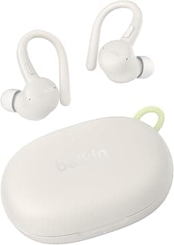 Belkin SoundForm ActiveFit Wireless Earphones with Built-in Microphone, USB-C Fast Charging, 36H Battery Life, IP54 Water Resistance - Bluetooth Earbuds for iPhone, iPad, Galaxy, Pixel, & More - Sand - Best Deal Finder