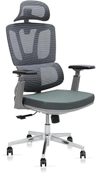 Multi Home Furniture Grey Mesh Office Chair – Ergonomic Chair with Adjustable Height & Headrest, Lumbar Support, W-Shaped Cushioned Seat, Recline Lock, Gaming Chair, Swivel Desk Chair, Computer Chair on Amazon.ae - Price Tracker