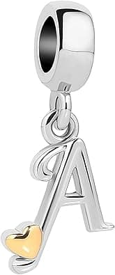 Initial A-Z Letter Charm Golden Heart Alphabet Dangle Beads for Bracelets & Necklaces on Amazon.ae - Price Tracker