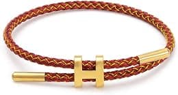 Bracelets Fashion for Women Adjustable Bracelet, Gold-plated Buckle Design Titanium Steel Wire Rope Jewelry - Best Deal Finder