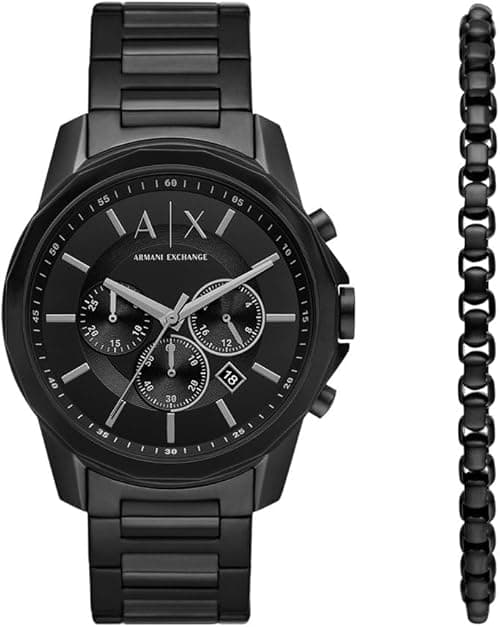 ARMANI EXCHANGE AX7153SET Quartz Chronograph Wrist Watch for Men, 44 mm Case Diameter, Black on Amazon.ae - Price Tracker