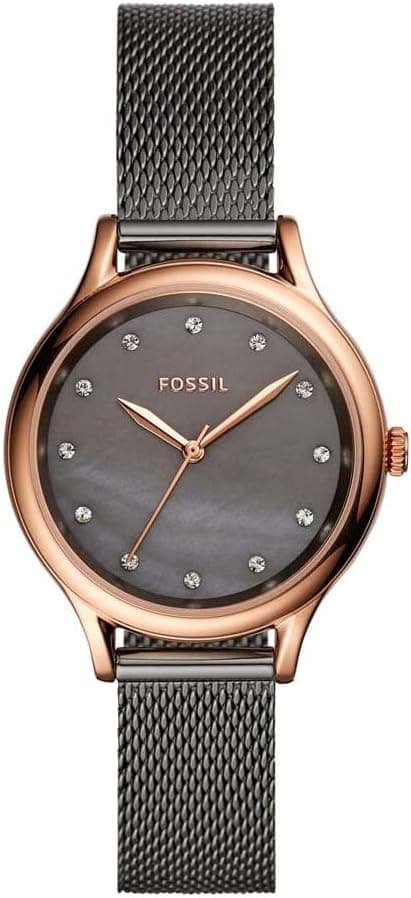 Fossil Womens Laney Stainless Steel Watch Bq3393, Gunmetal on Amazon.ae - Price Tracker