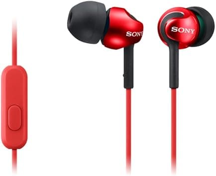 Sony Deep Bass Earphones with Smartphone Control and Mic - Metallic Red on Amazon - Best Deal Finder