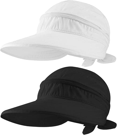 Womens Sun Hat Sun Visor Hat Wide Brim 2 In 1 Zip-Off Sun UV Protection Visor Beach Hat For Women Foldable Adjustable Visors Beach Hats على أمازون - دليلك لأفضل العروض