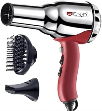 ENZO EN-2997 Professional Steel Hair Dryer with Ions Generator - High-Power 2000W Blow Dryer for Smooth, Frizz-Free Hair - Intl Version on Amazon.ae - Price Tracker