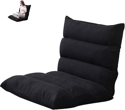 Floor Chair Foldable Lounger Chair Folding Lazy Sofa Gaming Chair Adjustable High Back Couch Recliner for Patio Deck Indoor Outdoor Bedroom Living Room Office Balcony Teens Adults Sleep Black on Amazon.ae - Price Tracker
