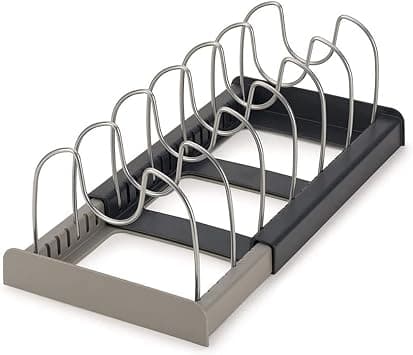 Pan Pot Lid Rack Organizer, Kitchen 7 Tiers Adjustable Stainless Steel Compartments Holder with 2 DIY Methods for Kitchen Cabinet and Counter Hanging Storage Shelf – Expandable Length up to 22inches on Amazon.ae - Price Tracker
