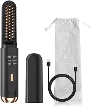 Excefore Hot Hair Straightener Brush,Portable Mini Hair Straightener USB Rechargeable,2 in 1 Hair Straightener Comb with Anti-Scald Feature for Women and Men on Amazon.ae - Price Tracker