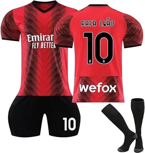 Kit for Adult/Children,Home Away Soccer Milan Jerseys New Unisex Activewear Football Kits Boys' Football Training Shirts Shorts and Socks Sportswear Tracksuit on Amazon.ae - Price Tracker
