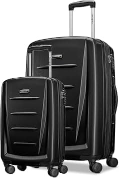 Samsonite Winfield 2 2 Pc Set (57 + 68 cm), 4 Spinner Wheels, Polycarbonate, Brushed Anthracite|Cross Ribbons|Expandable|Inner Mesh Zippered Pocket|TSA Lock - 3 Years International Warranty on Amazon.ae - Price Tracker